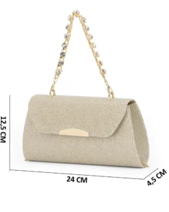 DIVAS - Borsa pochette platino in lurex per cerimonia