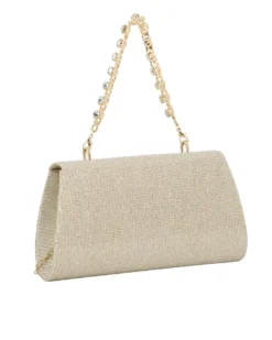 DIVAS - Borsa pochette platino in lurex per cerimonia