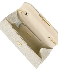 DIVAS - Borsa pochette platino in lurex per cerimonia