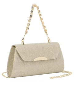 DIVAS - Borsa pochette platino in lurex per cerimonia