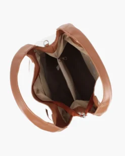 DIVAS - Borsa sacca bianca in VERA PELLE con tasca frontale, tracolla removibile - MADE IN ITALY