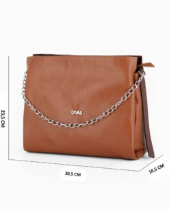 DIVAS - Borsa sacca cuoio in VERA PELLE con tracolla nastro - MADE IN ITALY