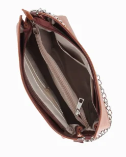 DIVAS - Borsa sacca cuoio in VERA PELLE con tracolla nastro - MADE IN ITALY