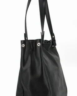DIVAS - Borsa shopping nera tre scomparti VERA PELLE - MADE IN ITALY