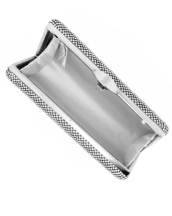 DIVAS - Clutch argento ricoperta di strass con chiusura metallica