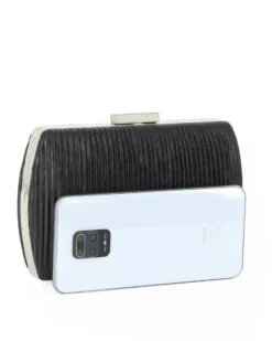 DIVAS - Clutch nera con doppia catenella