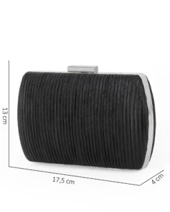 DIVAS - Clutch nera con doppia catenella