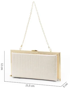 DIVAS - Clutch oro con bordatura in metallo