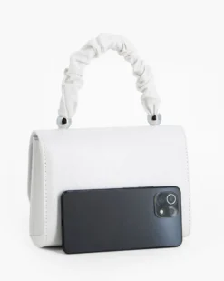 DIVAS - Minibag bianca con manico arricciato