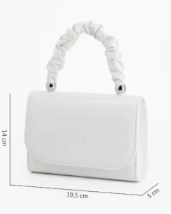 DIVAS - Minibag bianca con manico arricciato