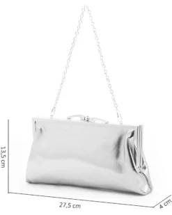 DIVAS - Pochette argento morbida doppio scomparto