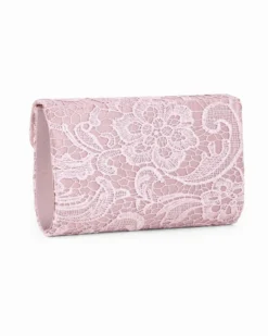 DIVAS - Pochette cipria in pizzo con patta