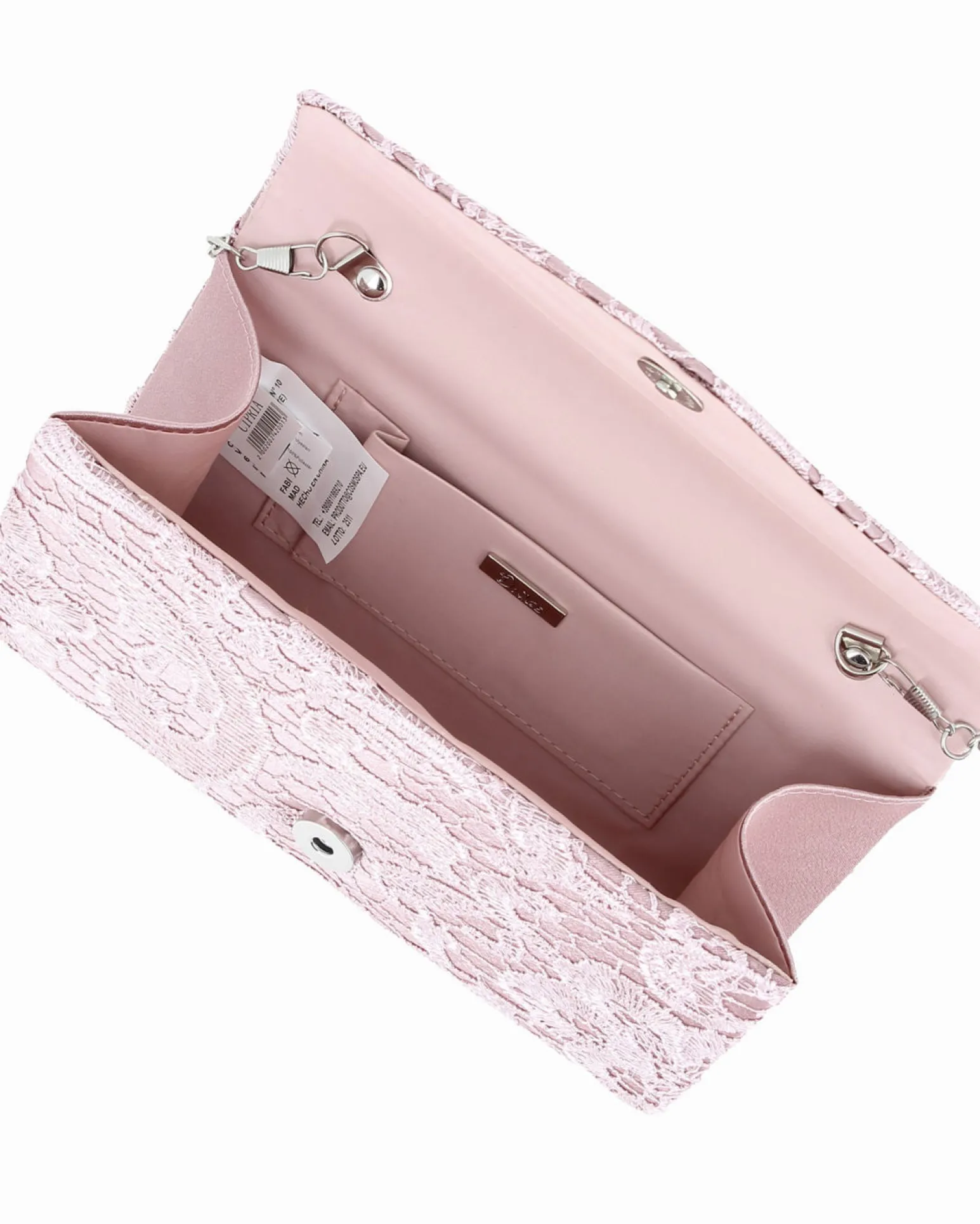 DIVAS - Pochette cipria in pizzo con patta
