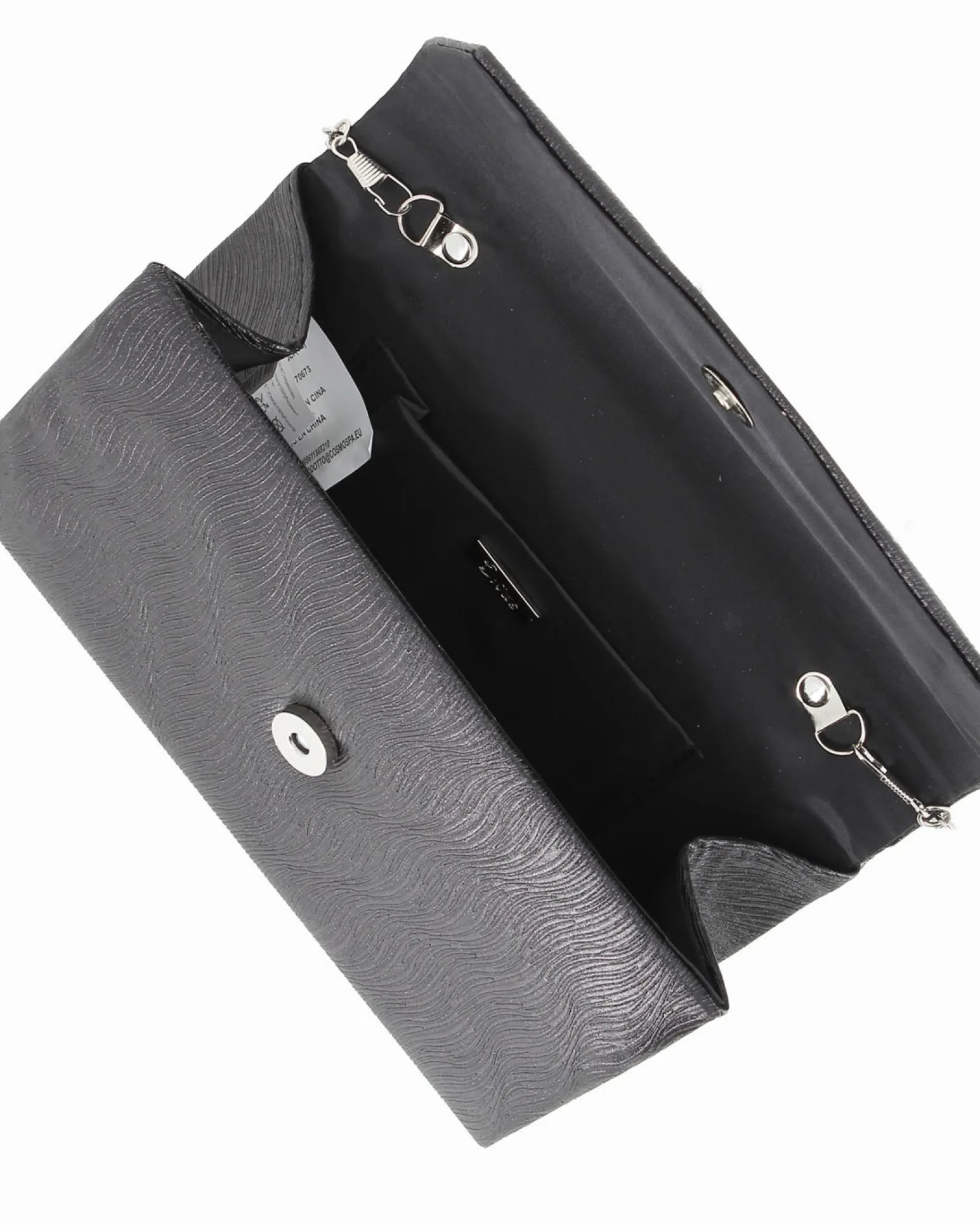 DIVAS - Pochette nera con patta ondulata
