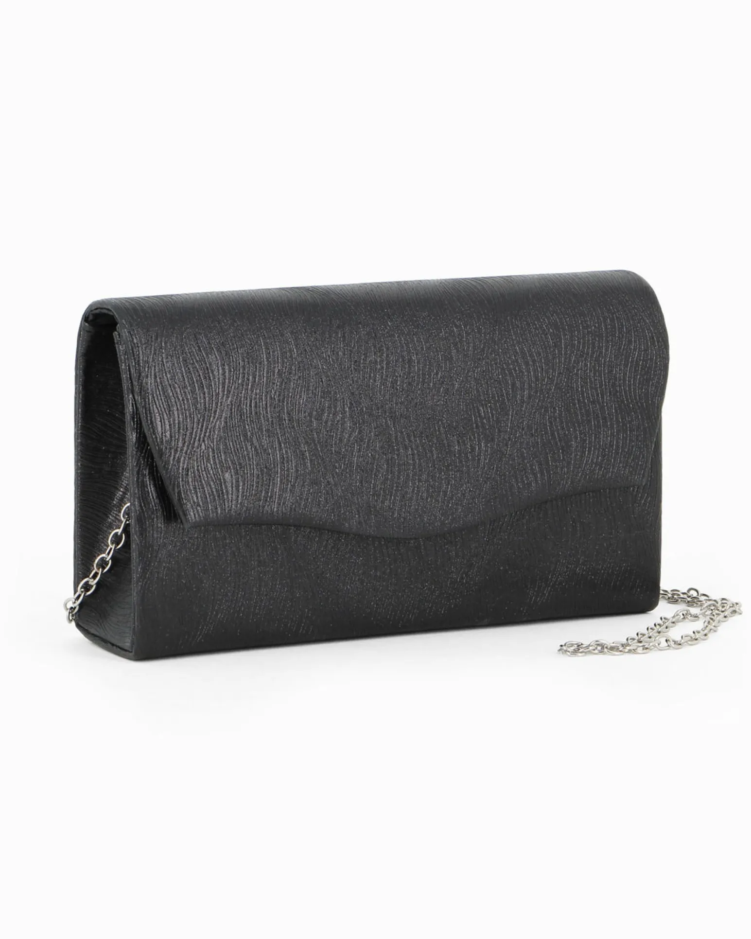 DIVAS - Pochette nera con patta ondulata