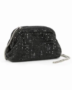 DIVAS - Pochette nera di strass