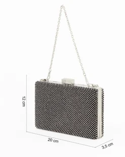 DIVAS - Pochette nera tutta strass