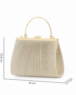 DIVAS - Pochette oro in lurex con chiusra a scatto, tracolla removibile