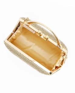 DIVAS - Pochette oro tutta strass con un manico