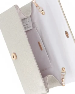 DIVAS -  Pochette rosa gold tutta strass con patta
