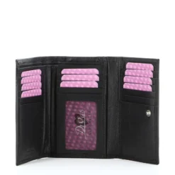 DIVAS - Portafoglio nero in VERA PELLE con patta
