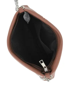 DIVAS - Tracolla marrone in VERA PELLE con occhielli