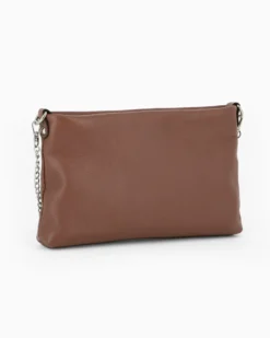 DIVAS - Tracolla marrone in VERA PELLE con occhielli