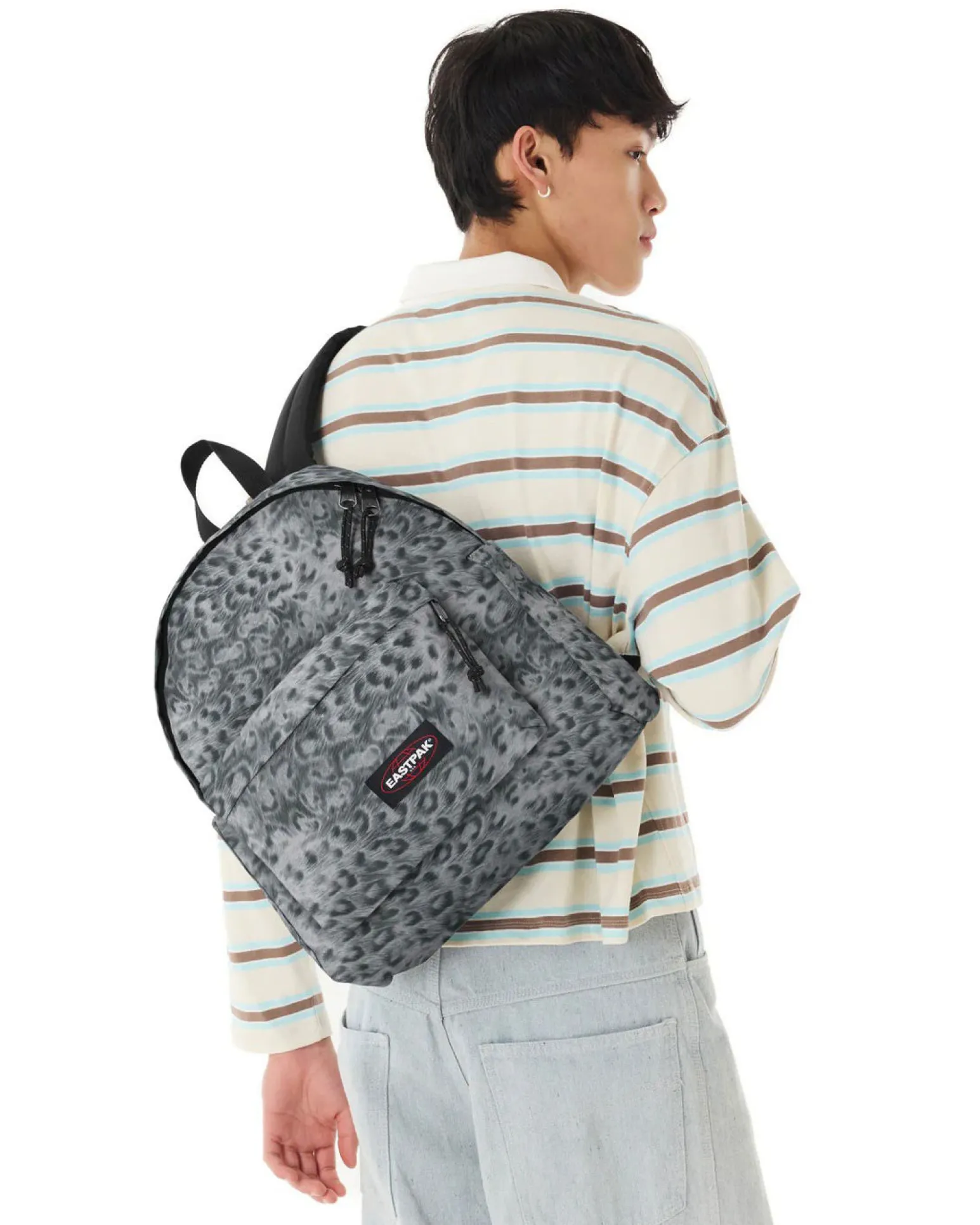 EASTPACK - ZAINO DAY PAK'R STAMPA ANIMALIER BIANCO E NERO,EK0A5BG4_D0C1