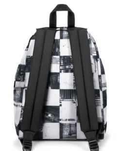EASTPAK - Zaino PADDED PAK'R a quadri grigio e bianco con tasca frontale