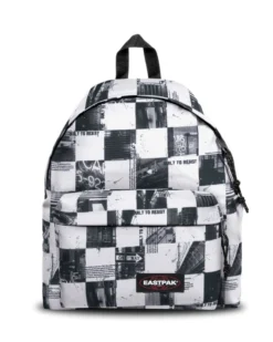 EASTPAK - Zaino PADDED PAK'R a quadri grigio e bianco con tasca frontale