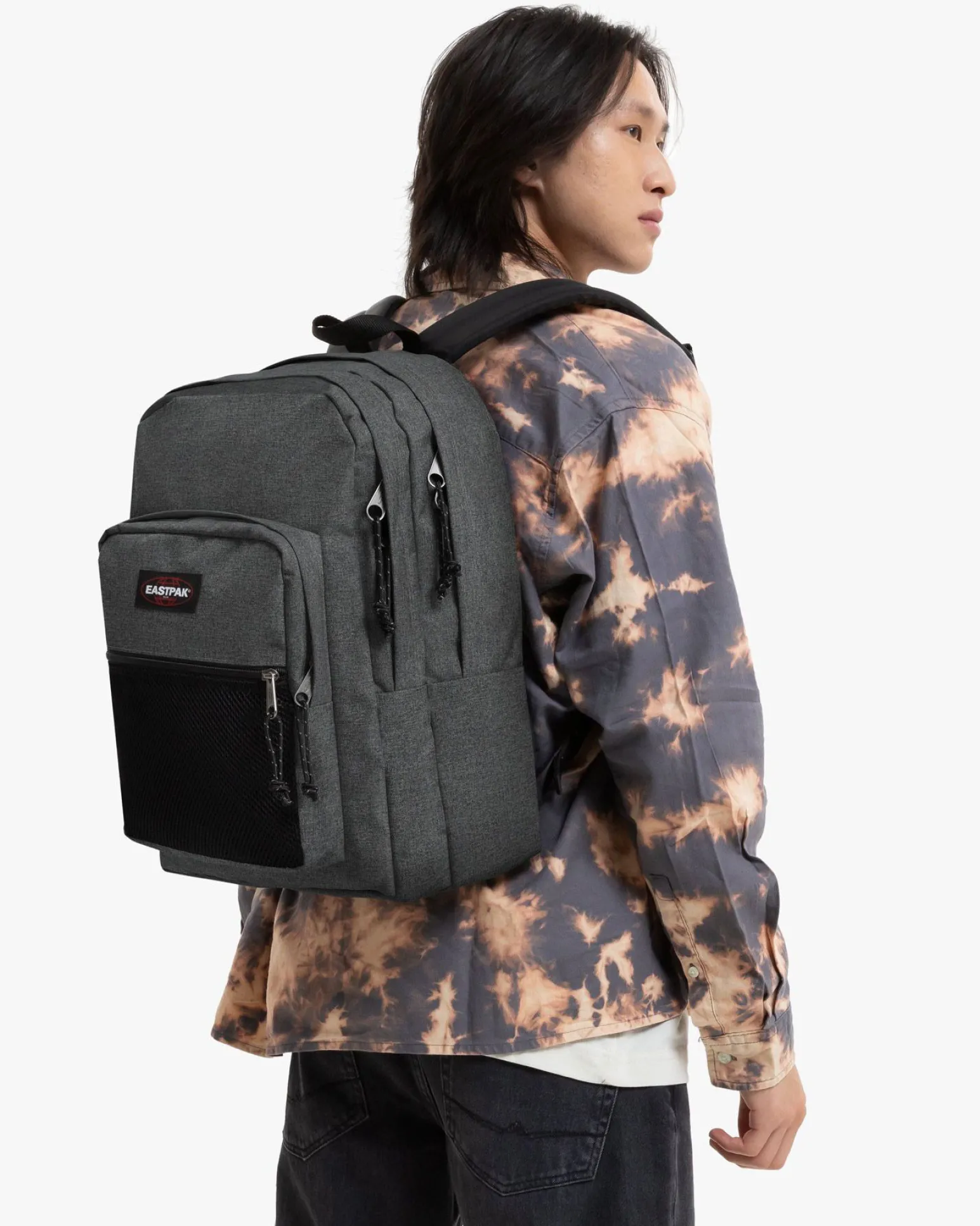 EASTPAK - Zaino PINNACLE grigio con due scomparti principali, due tasche anteriori e un organizer interno