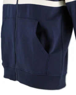 ELLESSE -PILE UOMO FULL ZIP BLU CON BANDE BIANCHE - EHM267W25_858