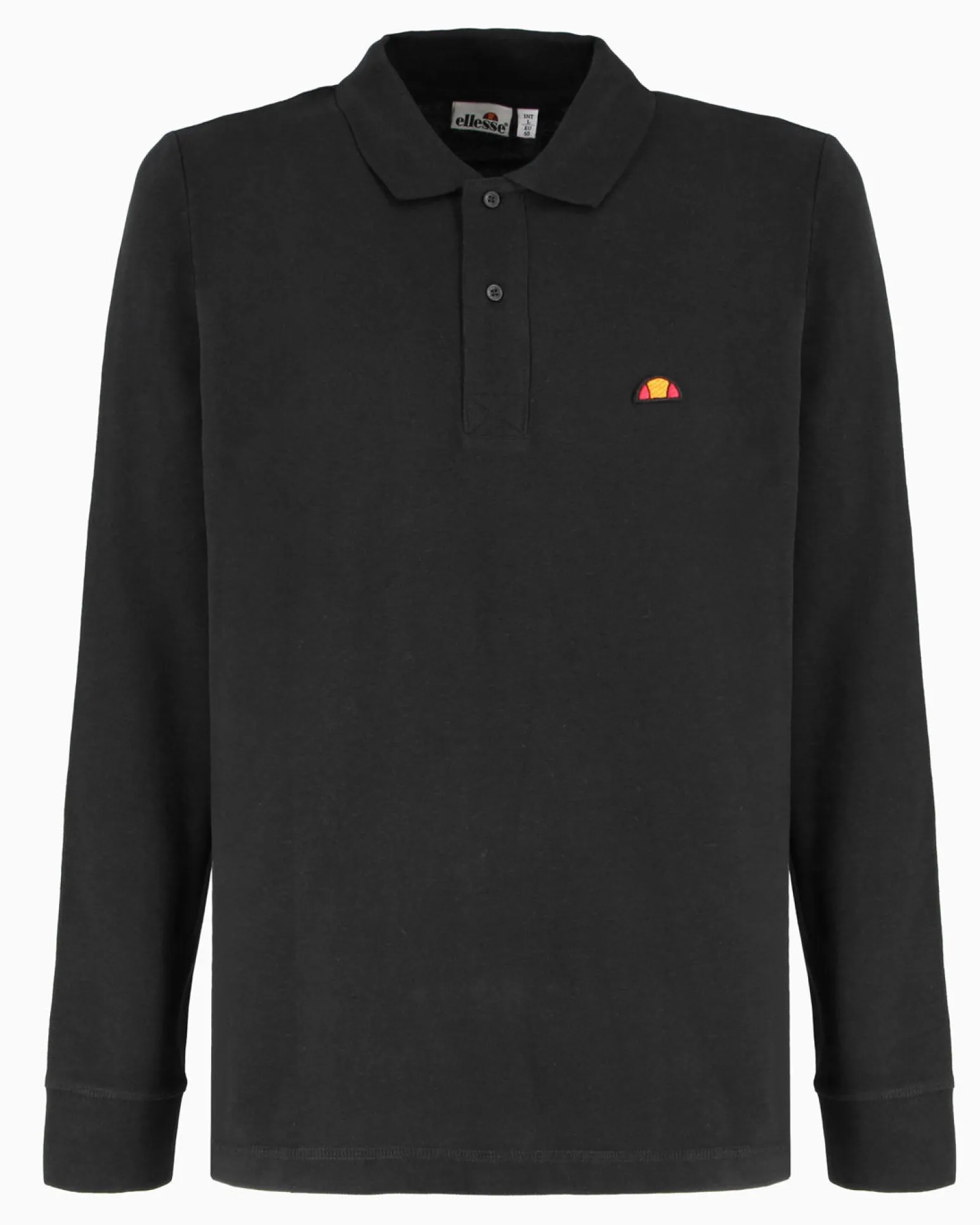 ELLESSE - POLO UOMO MANUCA LUNGA IN PIQUET NERA PATCH LOGO - EHM211W25-050