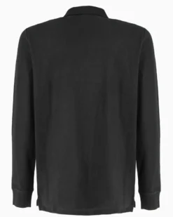 ELLESSE - POLO UOMO MANUCA LUNGA IN PIQUET NERA PATCH LOGO - EHM211W25-050