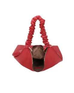 ENRICO COVERI - Borsa sacca rossa con manico arricciato, tracolla removibile