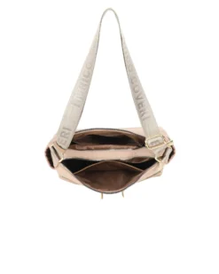 ENRICO COVERI - Borsa taupe multitasche con manico regolabile