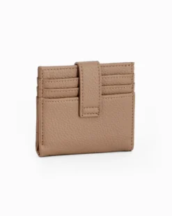 ENRICO COVERI - Portacarte khaki da donna con pattina e logo