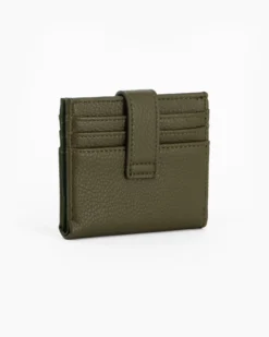ENRICO COVERI - Portacarte verde da donna con pattina e logo