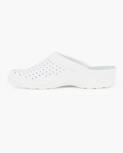 FLY FLOT - Ciabatta sanitaria bianca in VERA PELLE da donna - MADE IN ITALY