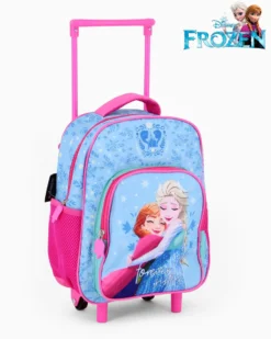 FROZEN - Zaino trolley digit premium azzurro e fucsia con tasche laterali