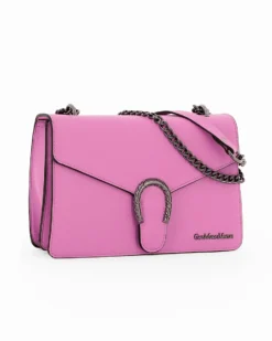 GIANMARCI VENTURI - Borsa tracolla rosa con fibbia sulla patta