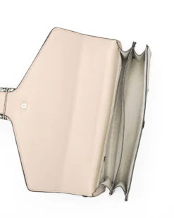 GIANMARCO VENTURI - Tracolla beige doppio scomparto con accessorio sulla patta
