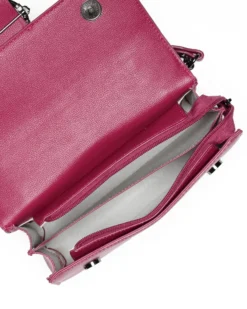 GIANMARCO VENTURI - Tracolla fuxia con patta e inserto metallico portafortuna