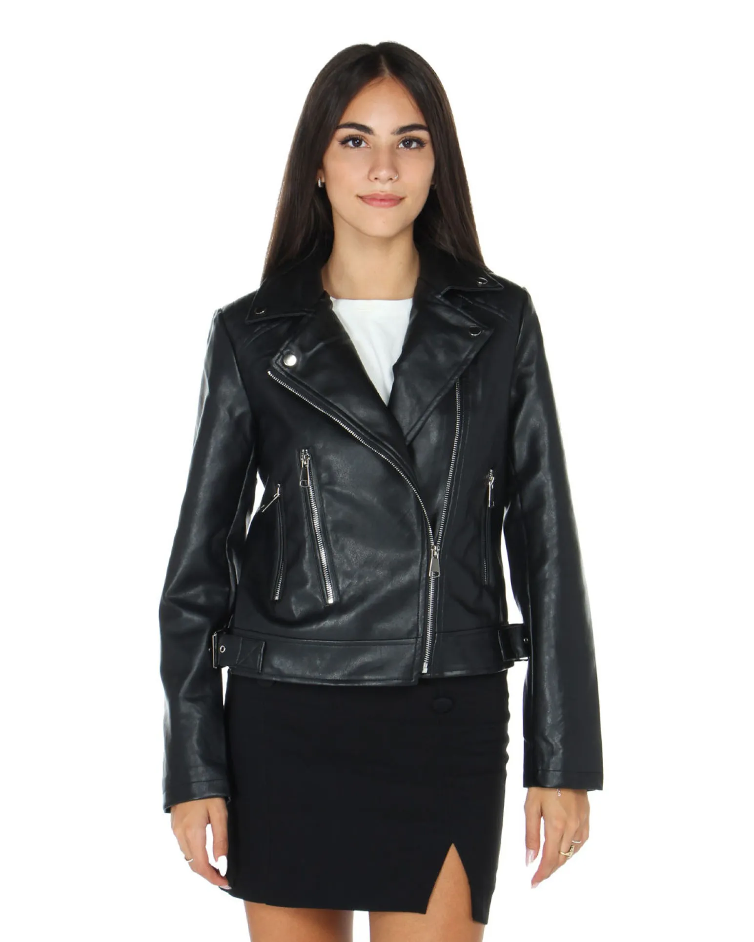 GIUBBINO ECOPELLE CHIODO BASIC