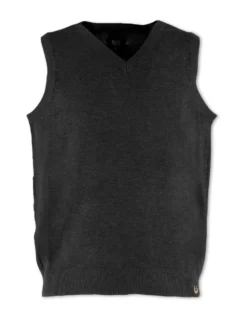 GMV - GILET SMANICATO NERO CON SCOLLO A V IN MAGLIA