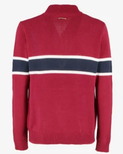 GMV - MAGLIONE MEZZA ZIP BORDEAUX E BLU NOTTE DA UOMO