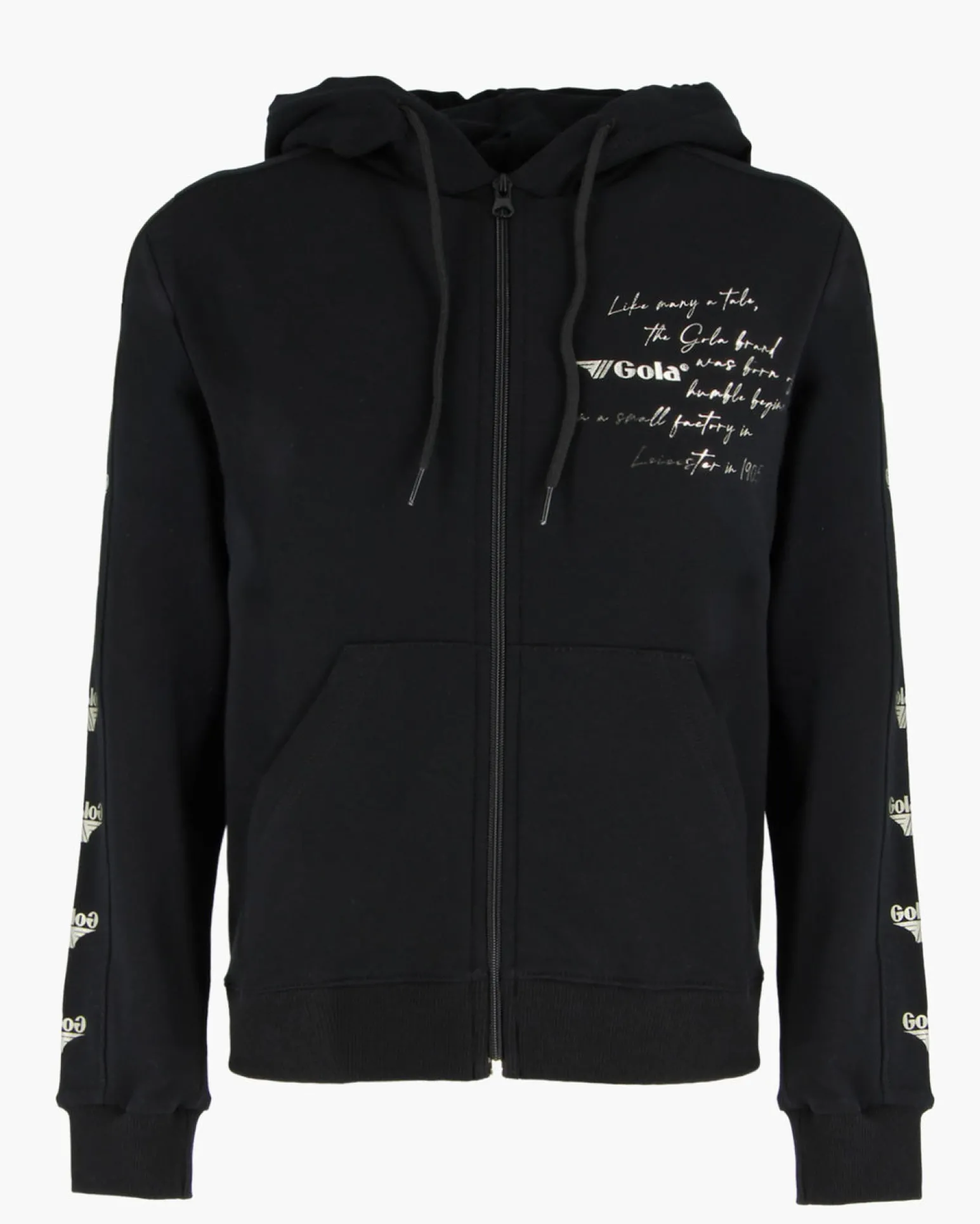 GOLA - FELPA CON CAPPUCCIO FULL ZIP NERA DA DONNA