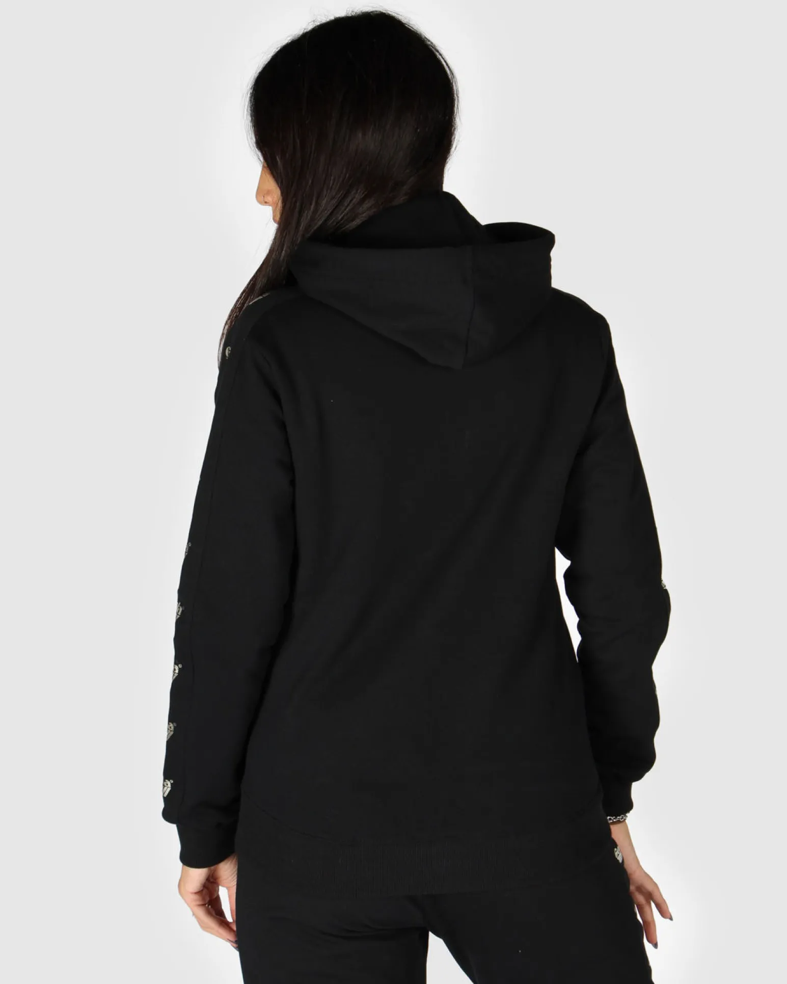 GOLA - FELPA CON CAPPUCCIO FULL ZIP NERA DA DONNA