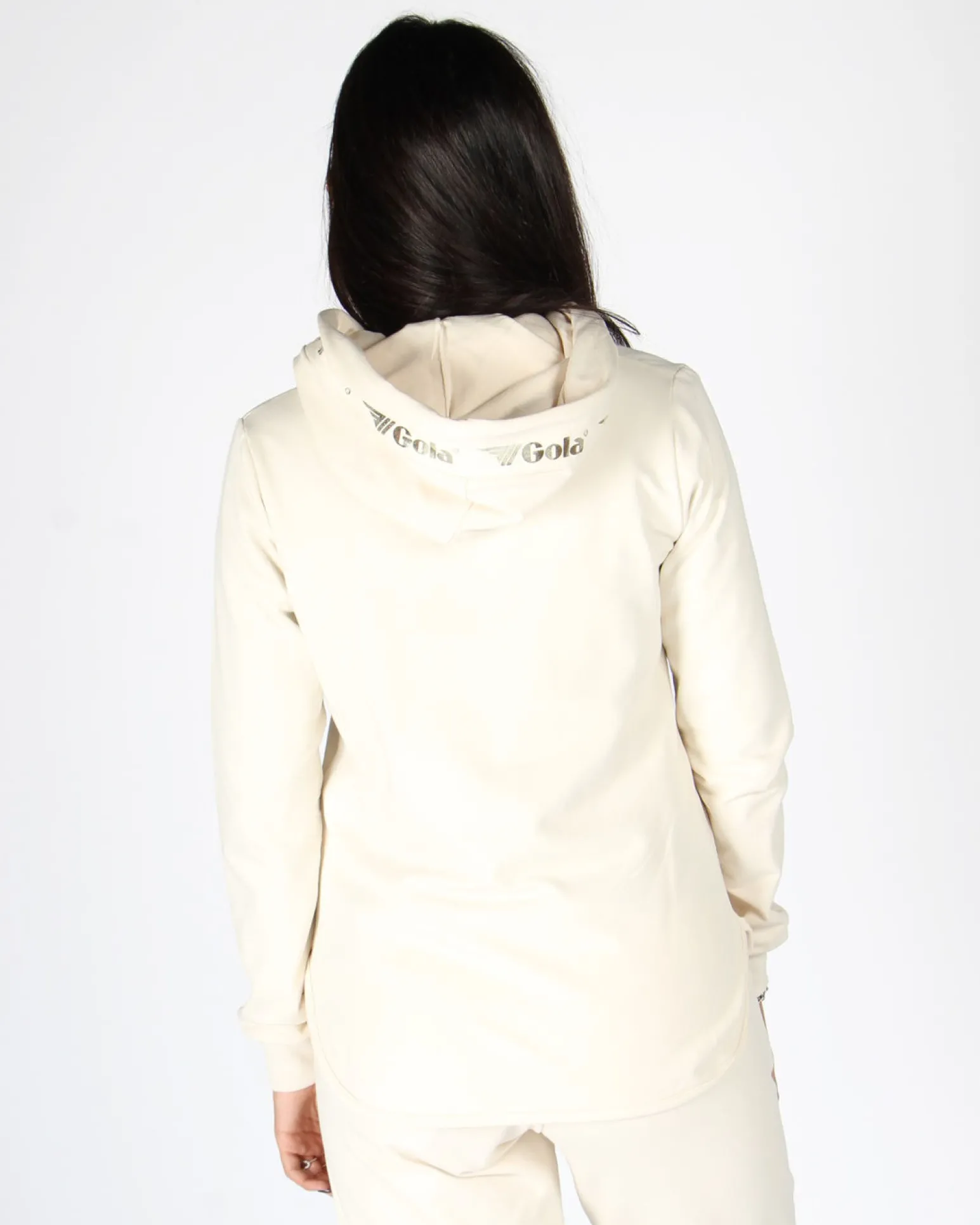 GOLA - FELPA CON CAPPUCCIO FULL ZIP CREMA DA DONNA