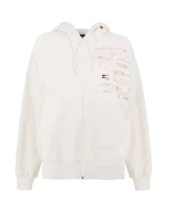 GOLA - FELPA CREMA FULL ZIP CON CAPPUCCIO DA DONNA